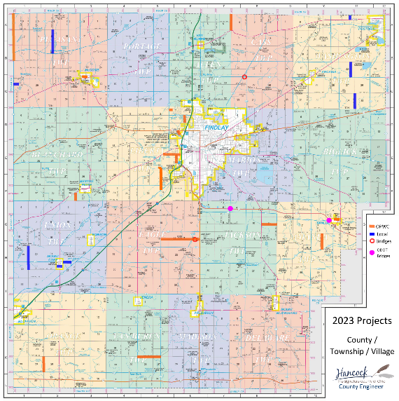 2023 Projects - Hancock County Map